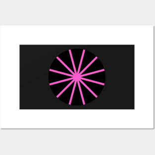 Pink and Black Kaleidoscope Style Mandala Posters and Art